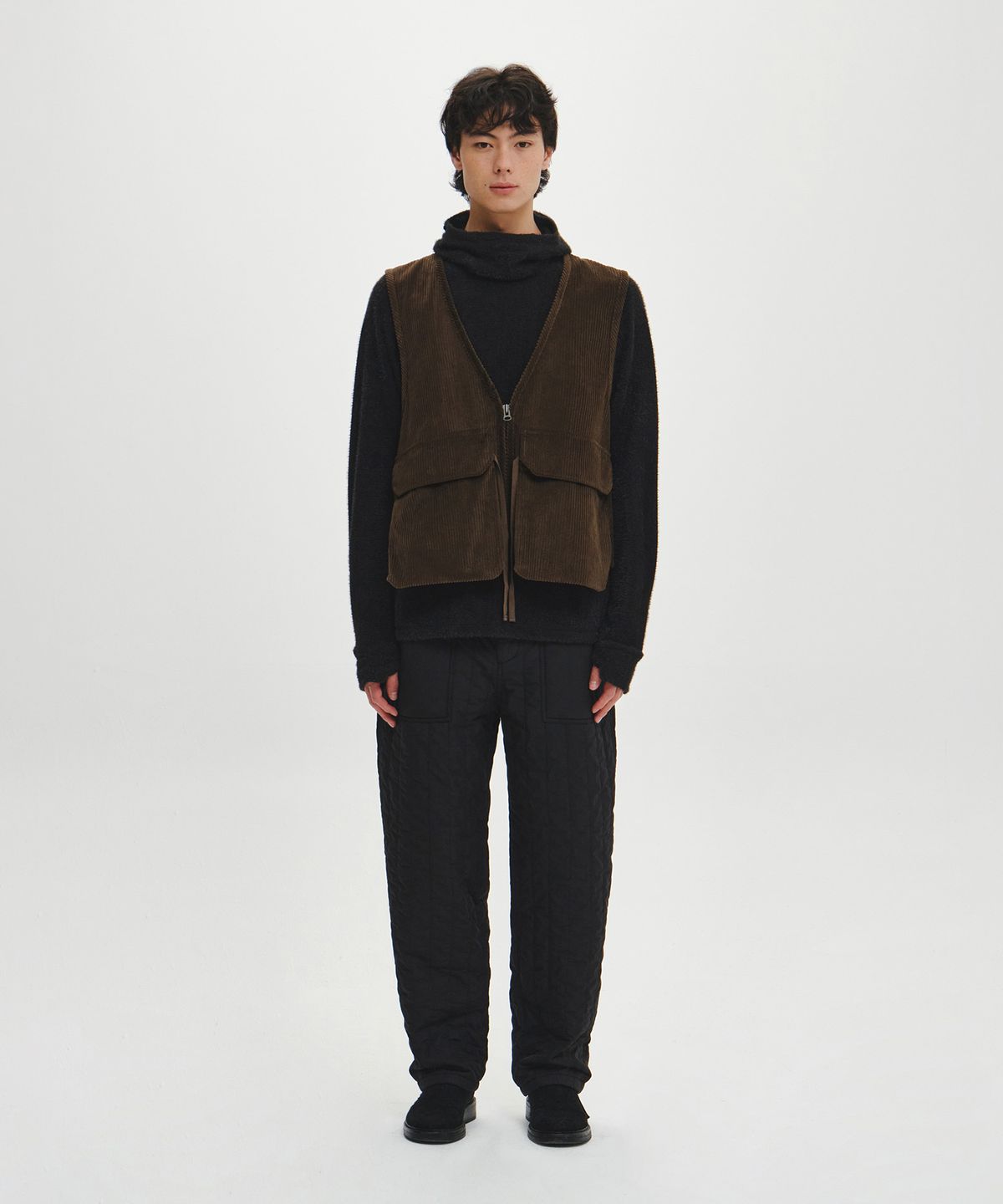 힐리먼트(HELEMENT) [HELEMENT X TOKYO CRAFTS] 코듀로이 플리스 베스트 (D/BROWN)