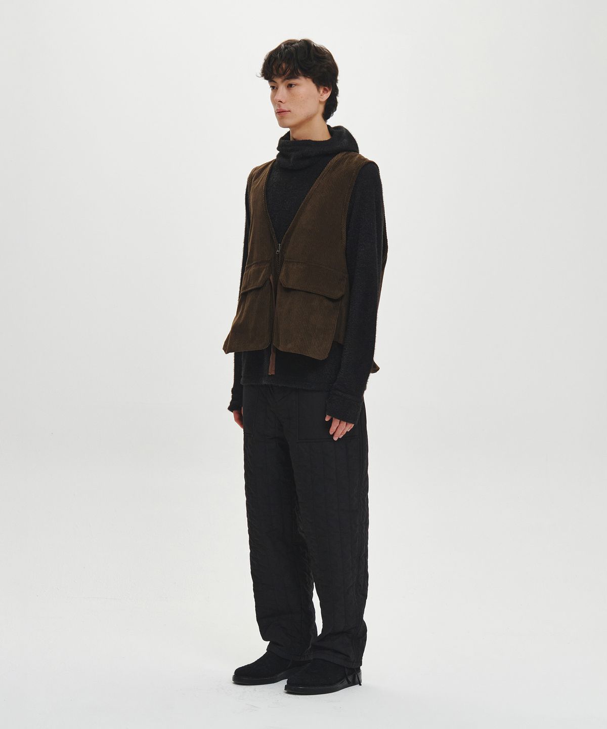 힐리먼트(HELEMENT) [HELEMENT X TOKYO CRAFTS] 코듀로이 플리스 베스트 (D/BROWN)