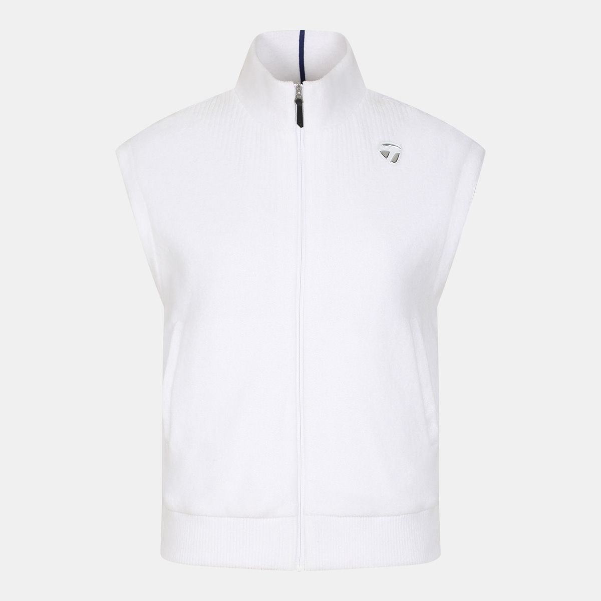테일러메이드 어패럴(TAYLORMADE APPAREL) 26FW 여성 우븐 믹스 집업 니트 베스트 TS6-73HG21-100