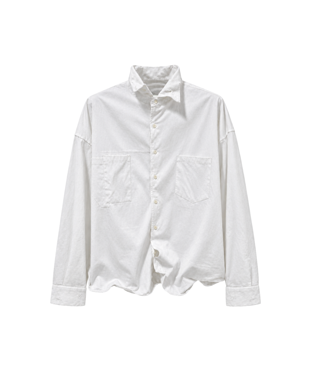 오디너리피플(ORDINARY PEOPLE) RE Raw Sculpted Solid Wire Shirt [WHITE]