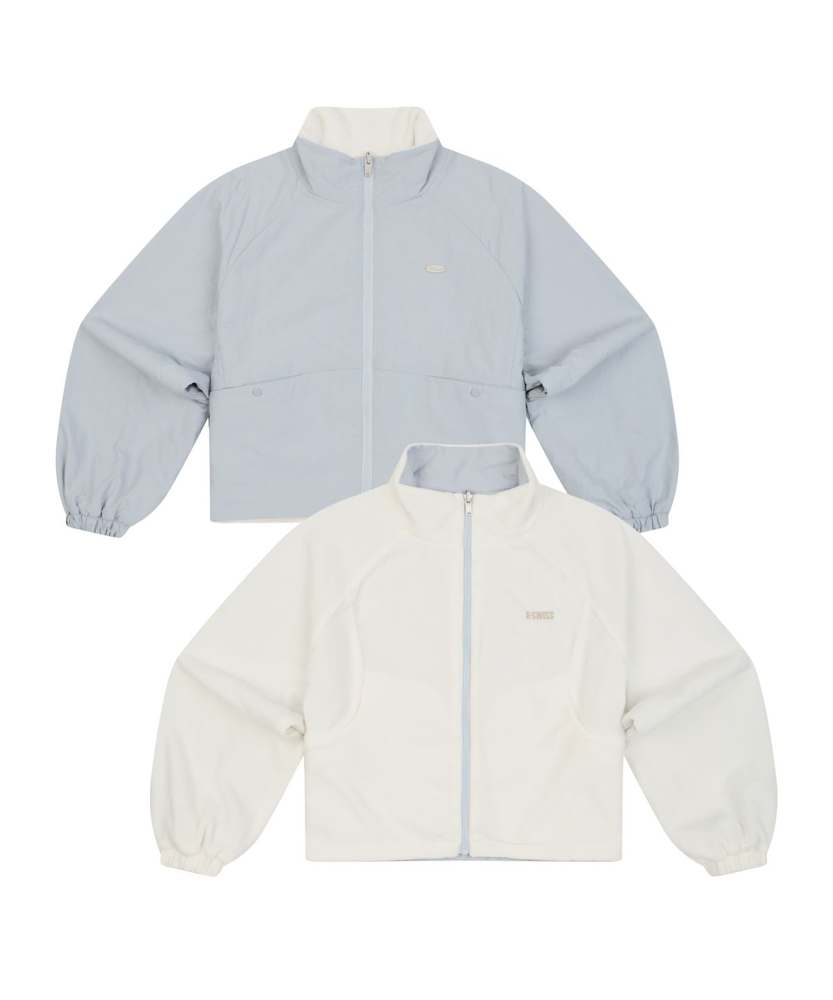 케이스위스(K-SWISS) 여성 올코트 리버서블 플리스 자켓_1KSJKWV501IV