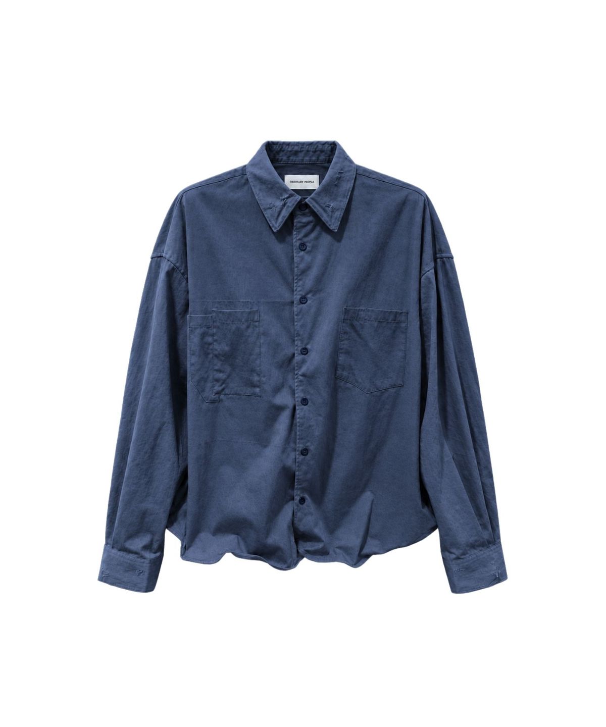오디너리피플(ORDINARY PEOPLE) RE Raw Sculpted Solid Wire Shirt [BLUE NAVY]