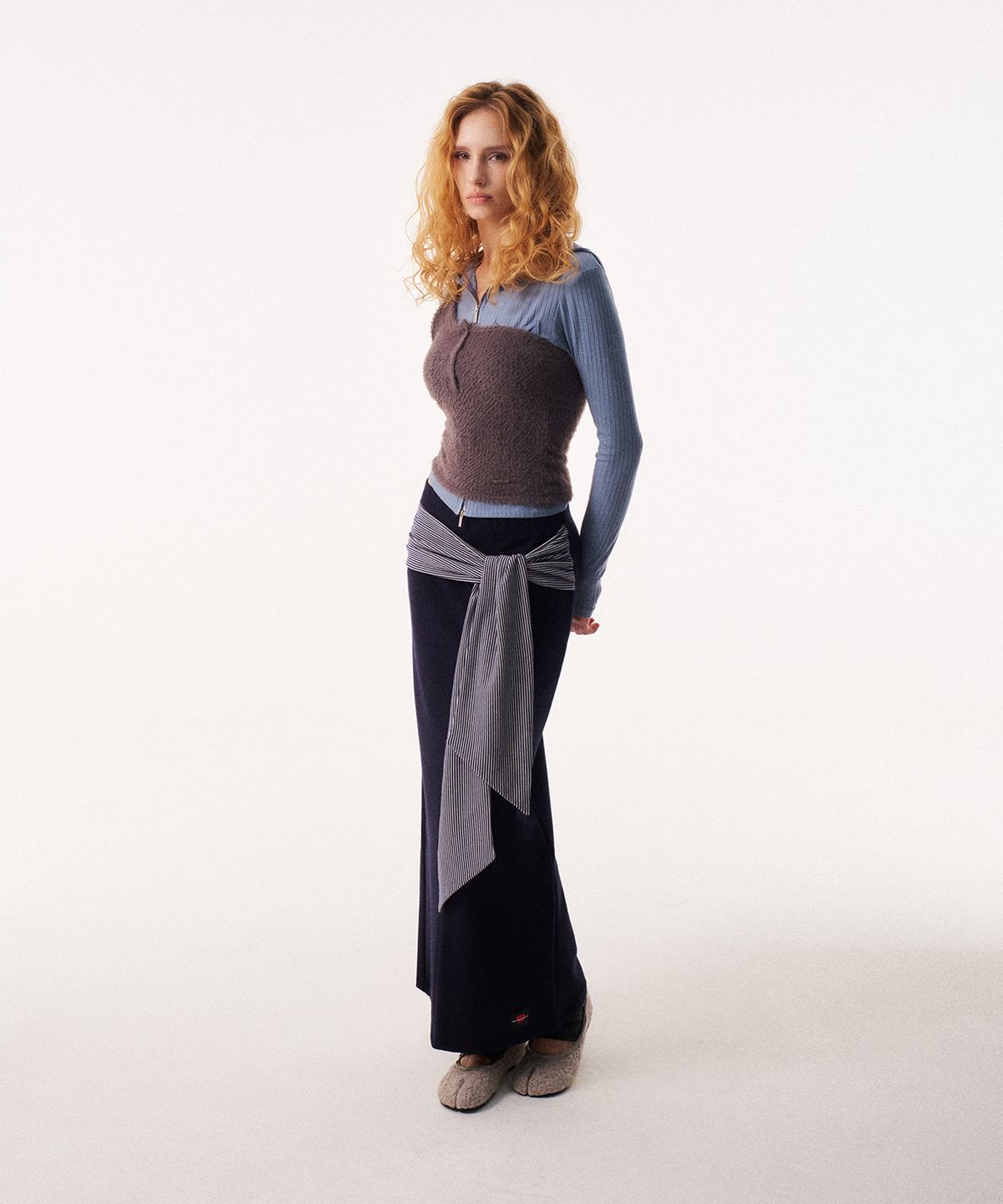 레코딩하우스(RECORDINGHOUSE) [W] REC SLIT LONG SKIRT [NAVY]