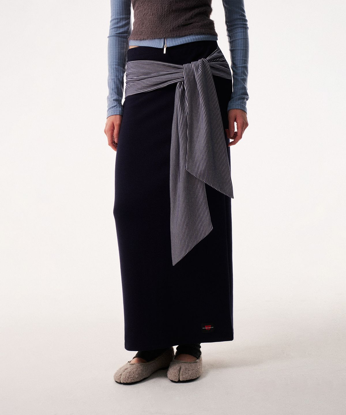 레코딩하우스(RECORDINGHOUSE) [W] REC SLIT LONG SKIRT [NAVY]