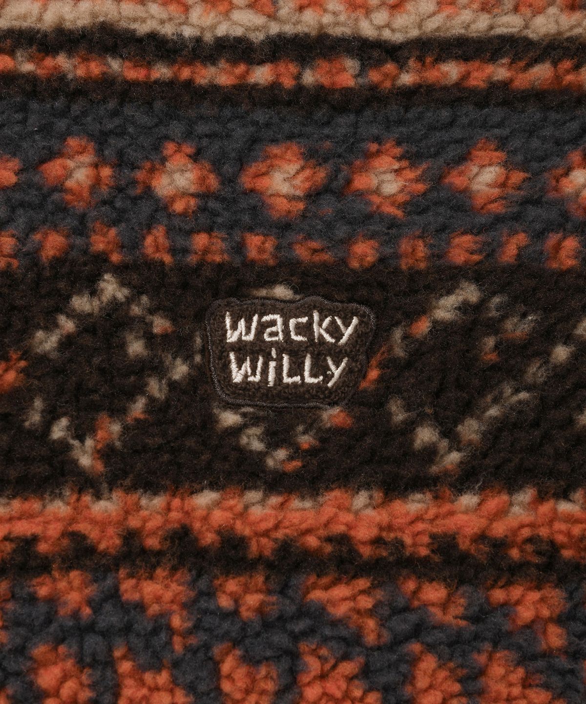 와키윌리(WACKY WILLY) 퍼지 플리스 로고 집업 패턴