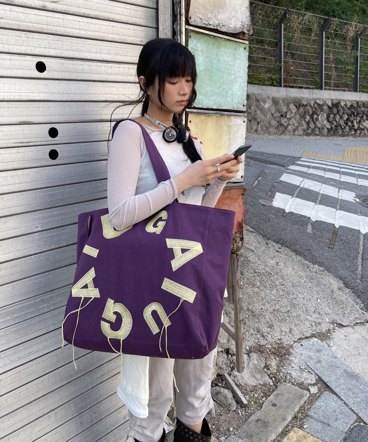 이우가마카라스(IUGAMAKARAS) IUGA Big Shopper Bag (Purple)