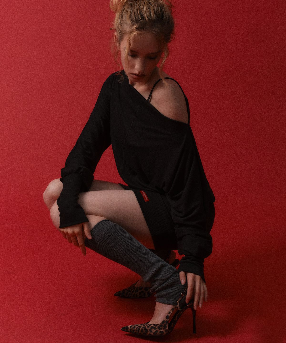 레코딩하우스(RECORDINGHOUSE) [W] REC OFF-SHOULDER ONE PIECE [BLACK]