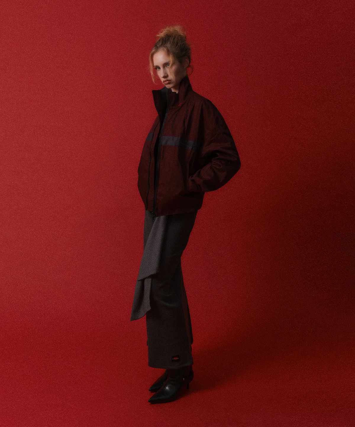 레코딩하우스(RECORDINGHOUSE) [W] REC TRACK JACKET [BURGUNDY]