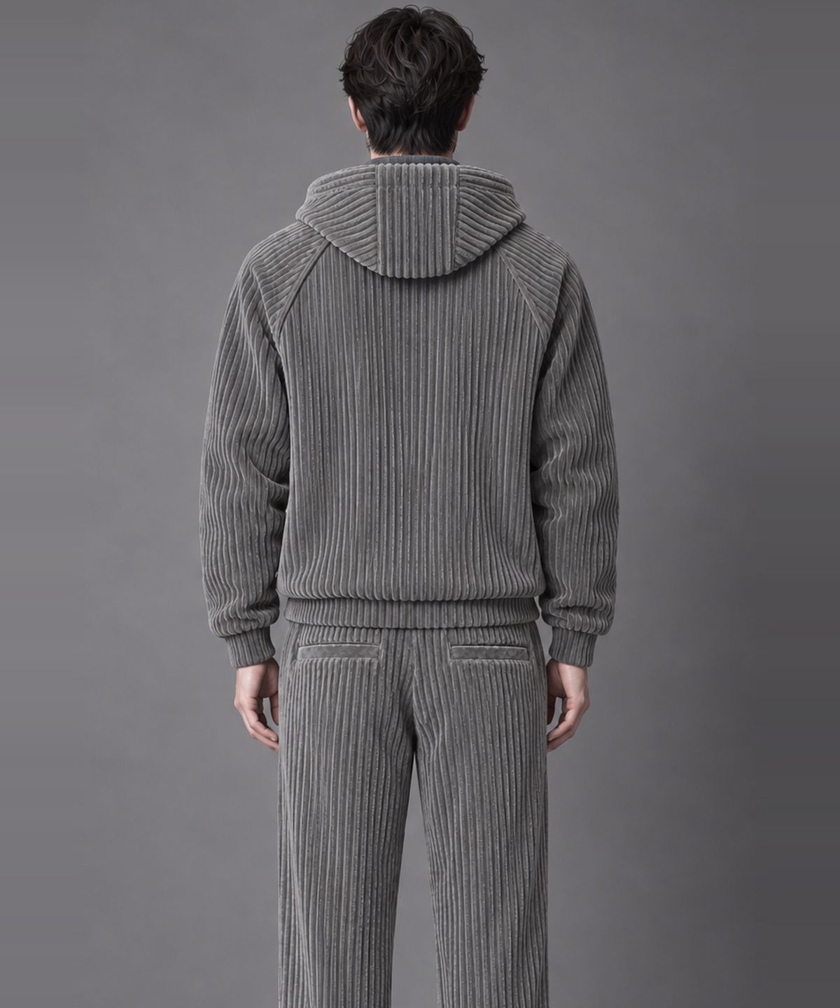 커스텀어스(CUSTOMUS) 남자 코듀로이 후드집업 점퍼 겨울 골덴 자켓 CXS26WKHJA01 GRY