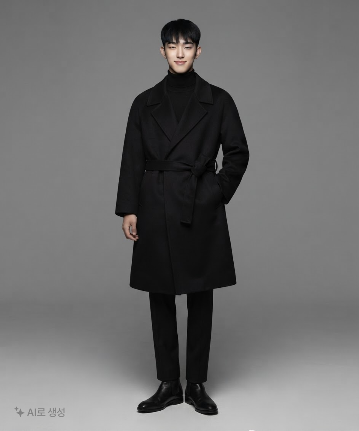 무신사 스탠다드(MUSINSA STANDARD) 캐시미어 블렌드 맥시 더블 로브 코트 XL