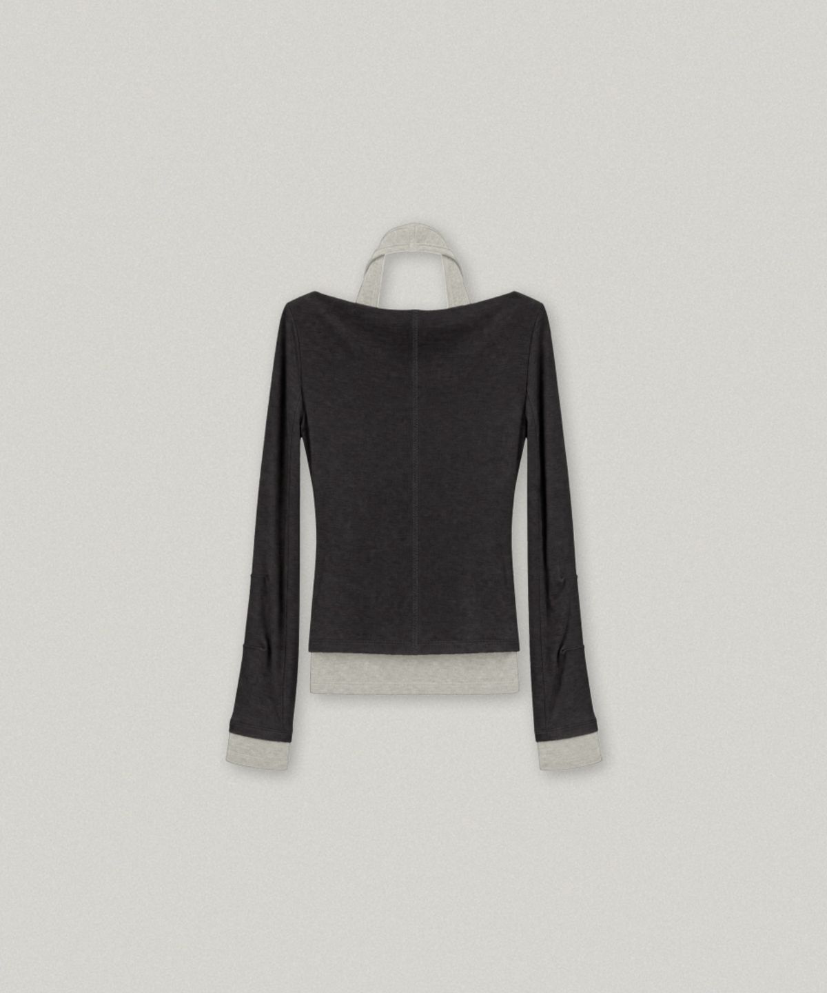 폴뉴아(FOLNUA) LIGNE OFF SHOULDER LONG SLEEVE SET (CHARCOAL)