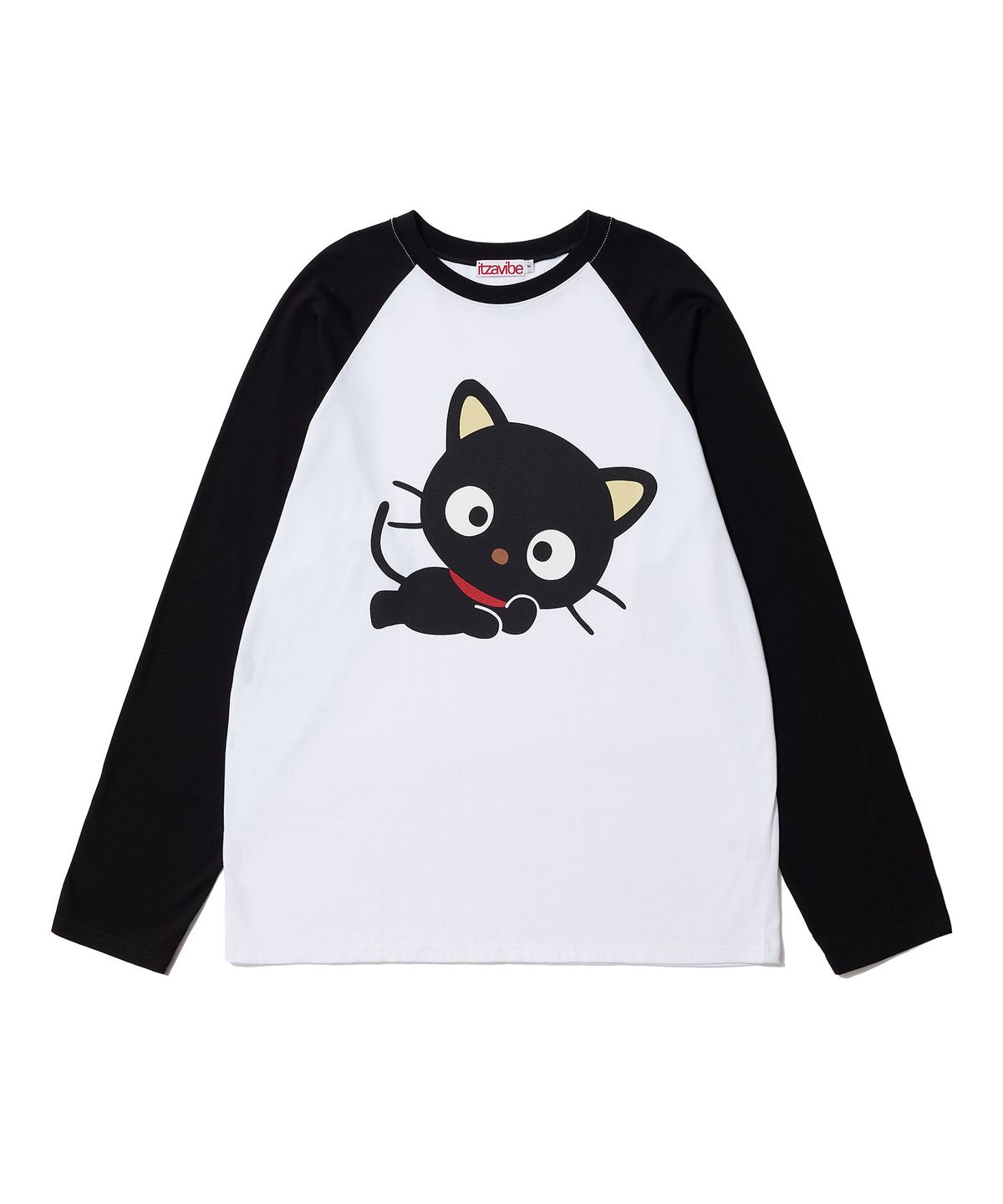 잇자바이브(ITZAVIBE) CHOCOCAT RAGLAN T SHIRT - BLACK