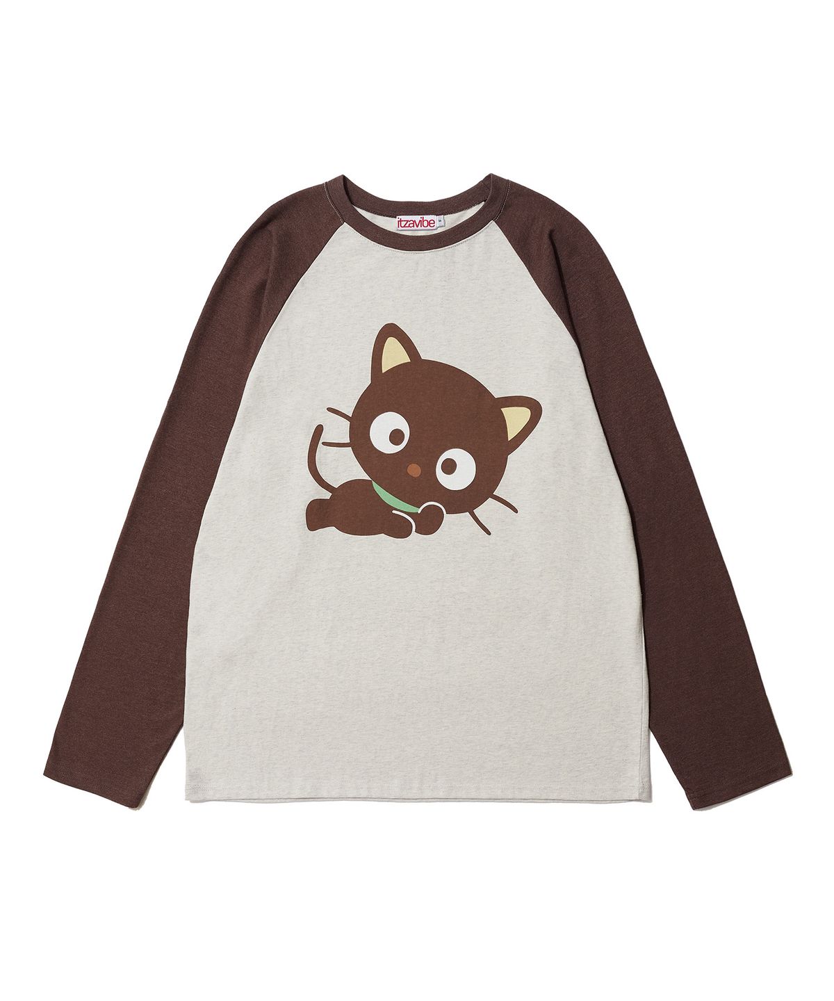 잇자바이브(ITZAVIBE) CHOCOCAT RAGLAN T SHIRT - BROWN