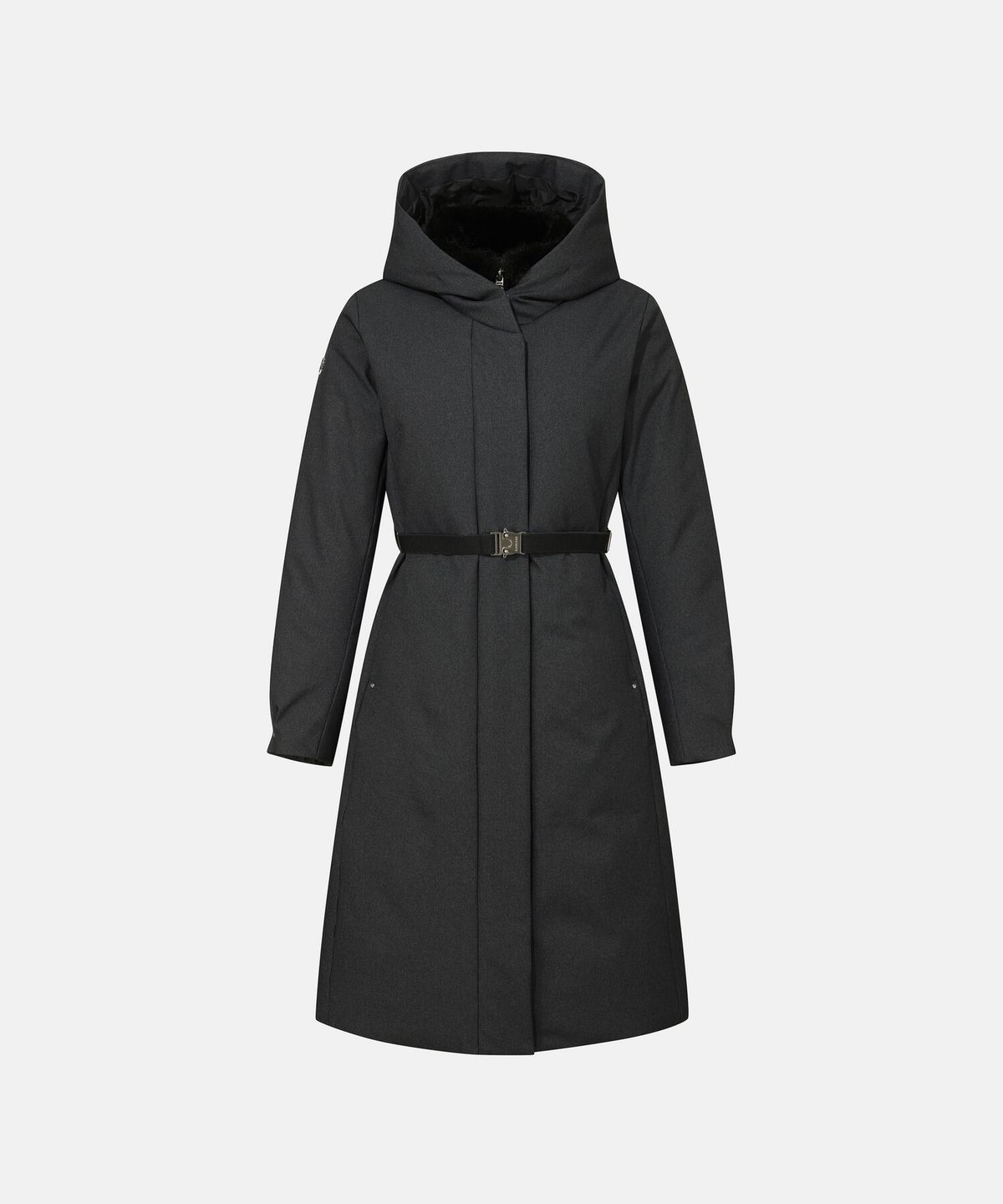 데상트(DESCENTE) 여성 숄 카라 벨트 헤비 다운 자켓 블랙 SR422SDJO2