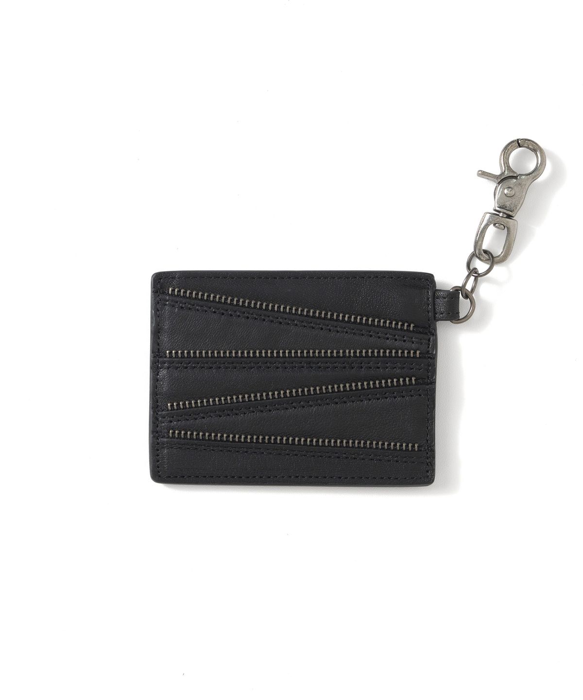 낫포너드(NOT4NERD) Multi Slash Zip Card Wallet - Black