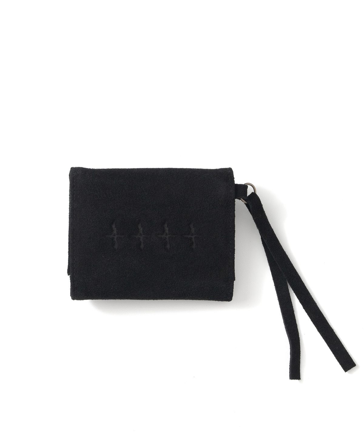 낫포너드(NOT4NERD) Raw Edge Suede Fold Wallet - Black