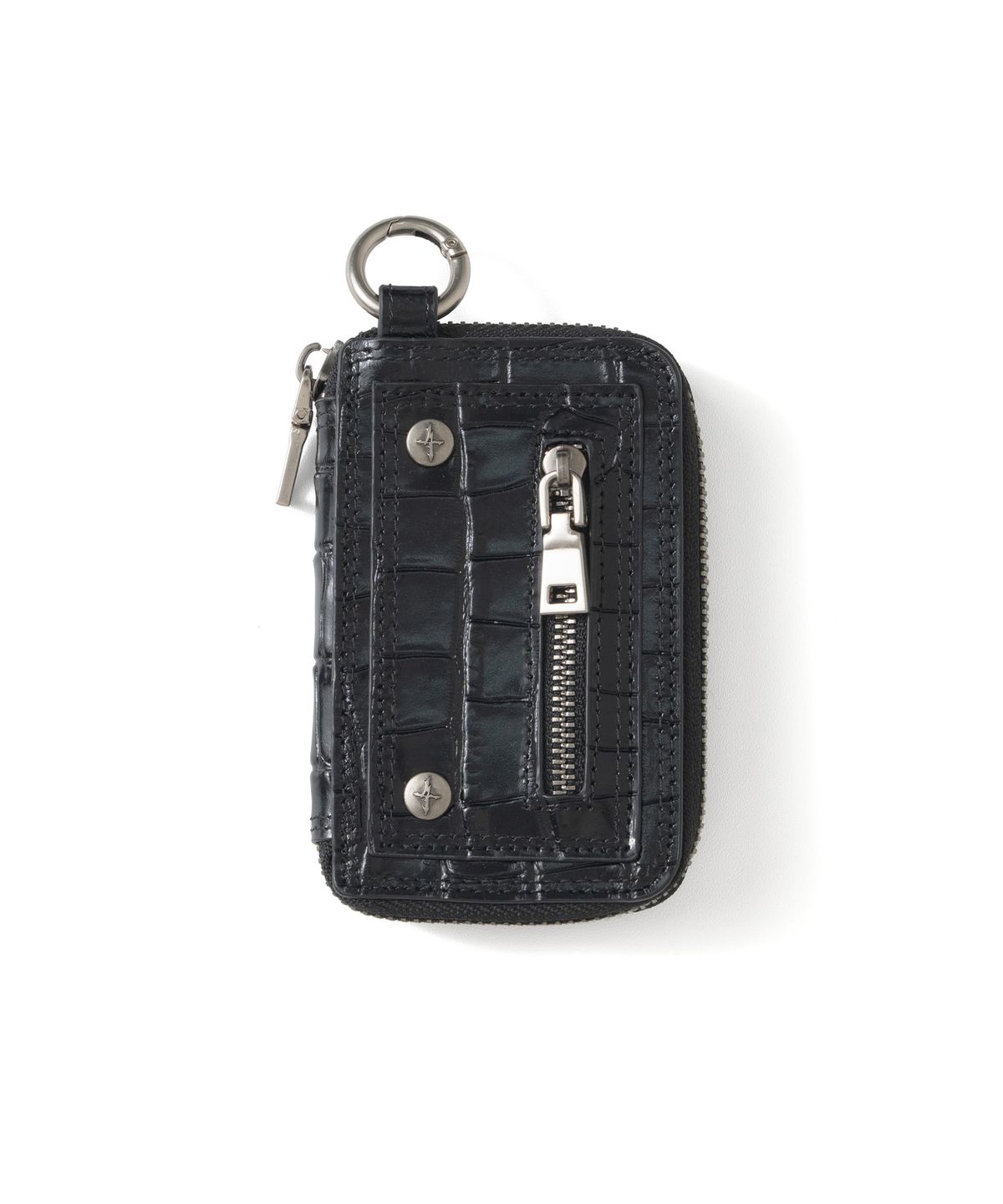 낫포너드(NOT4NERD) 4 Symbol Embossed Leather Card Wallet - Black