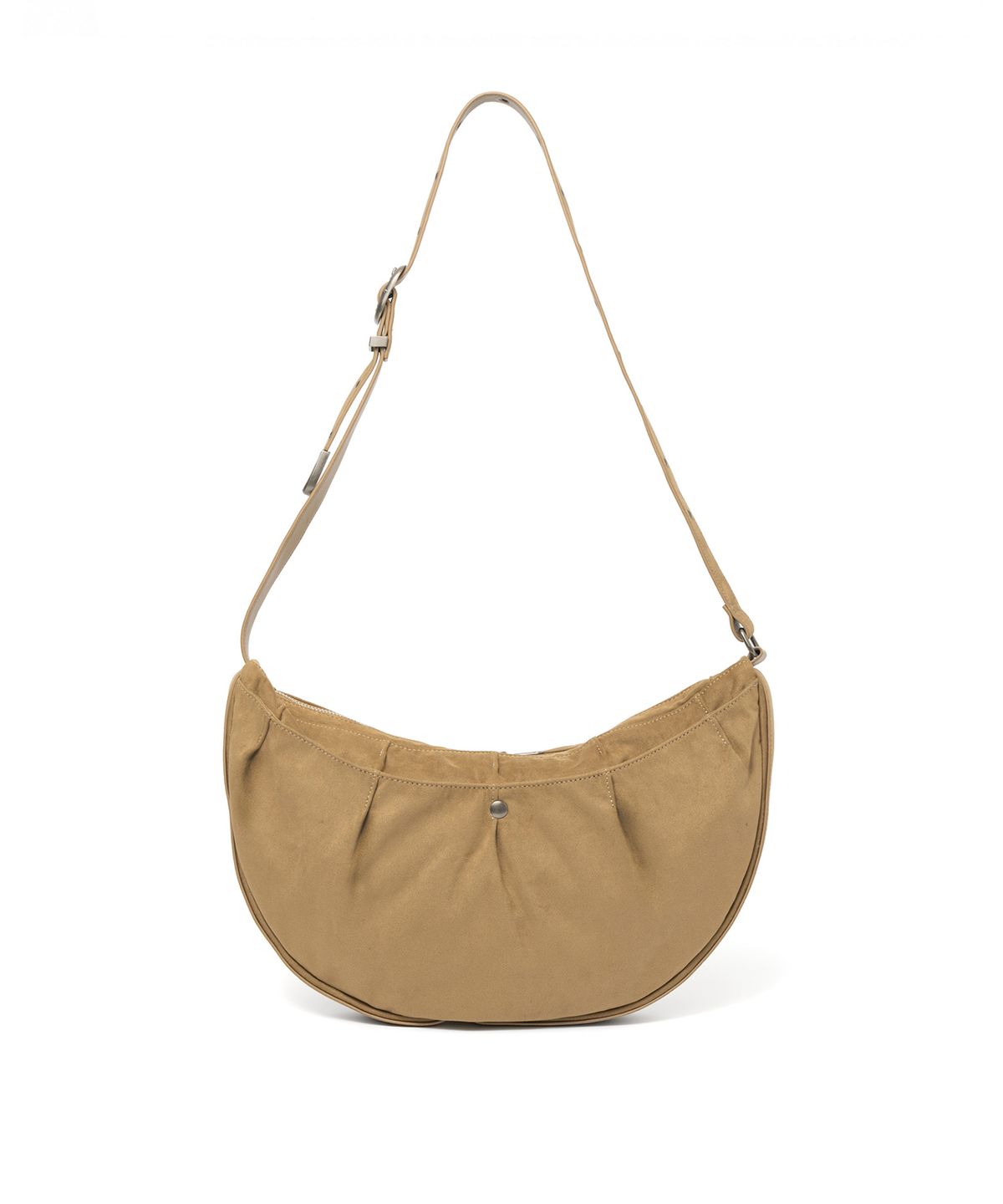 낫포너드(NOT4NERD) Shirred Suede Hobo Bag - Beige