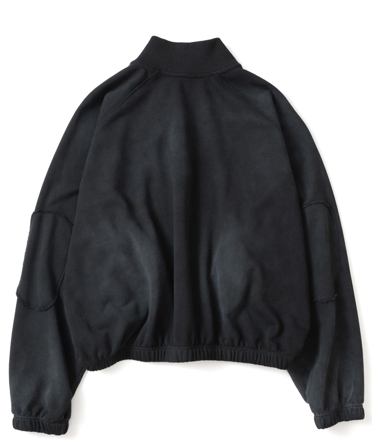 낫포너드(NOT4NERD) Elbow Patch Raglan Half Zip Up - Black