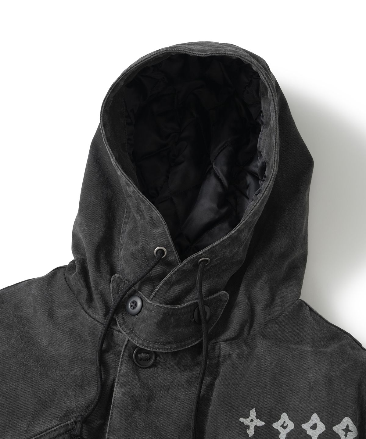 낫포너드(NOT4NERD) Circle Symbol Utility Fishtail Parka - Black