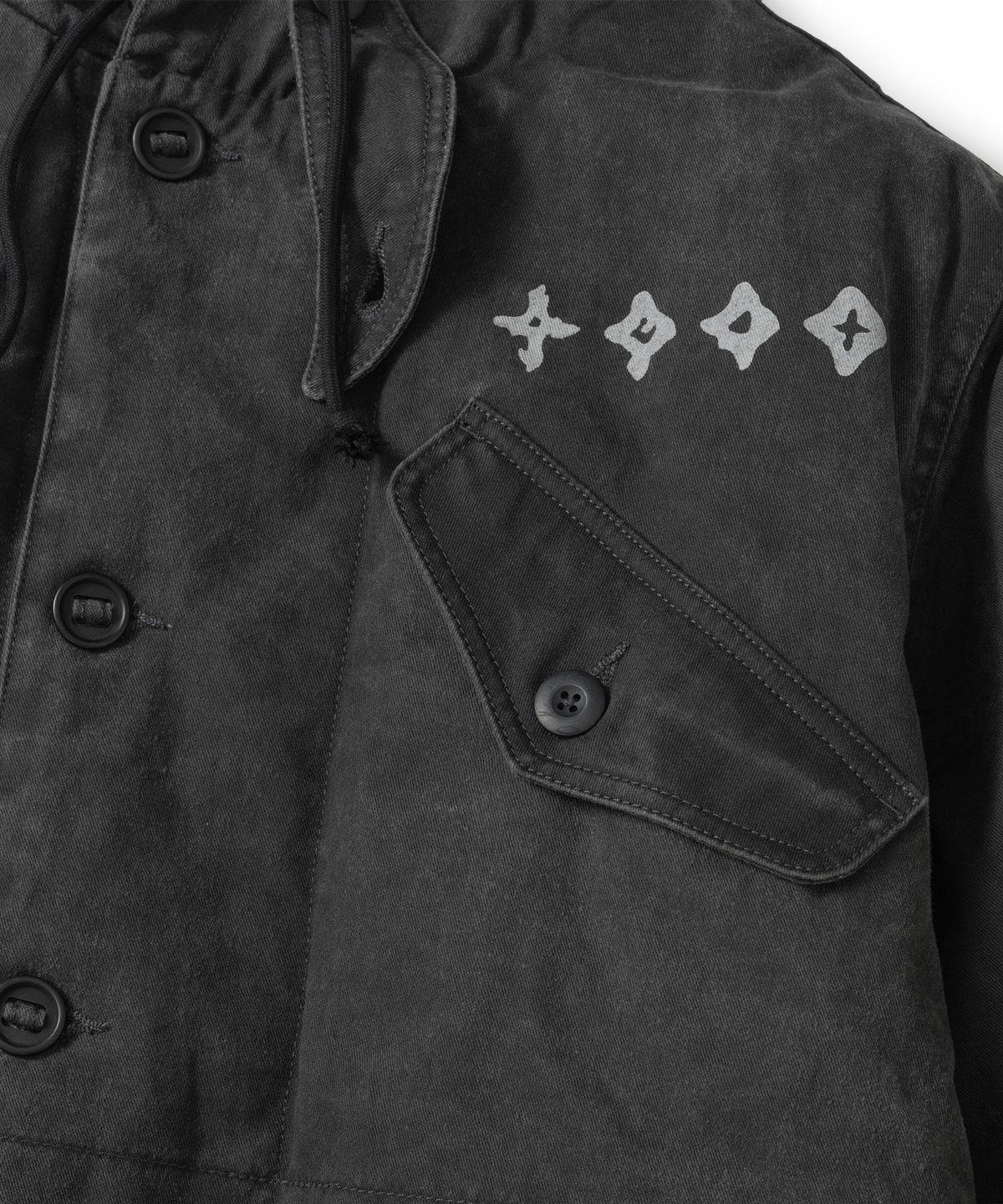 낫포너드(NOT4NERD) Circle Symbol Utility Fishtail Parka - Black