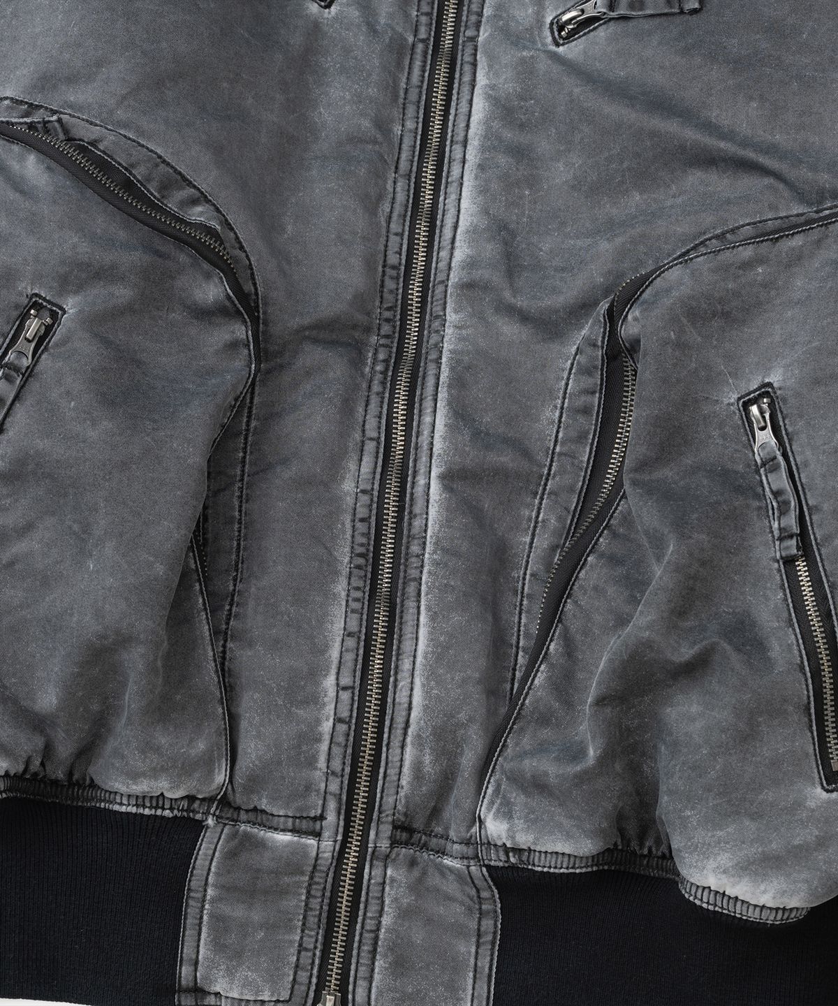 낫포너드(NOT4NERD) Raw Edge Washed MA-1 Jacket - Black