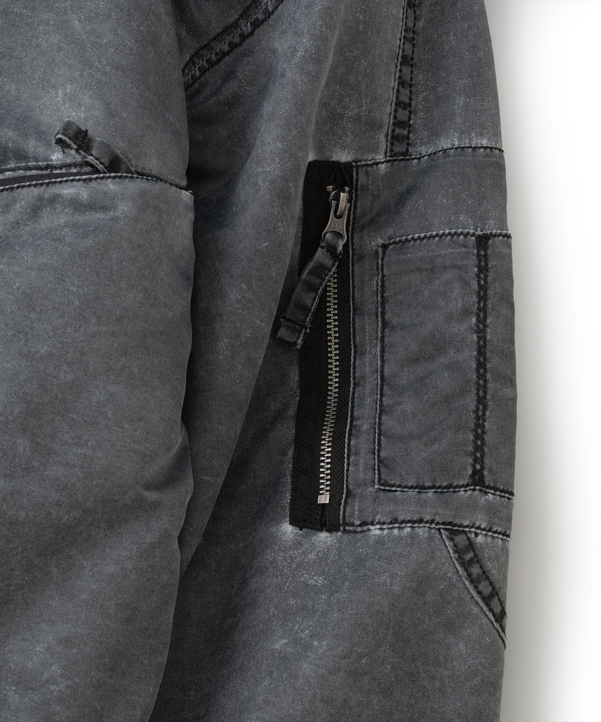 낫포너드(NOT4NERD) Raw Edge Washed MA-1 Jacket - Black