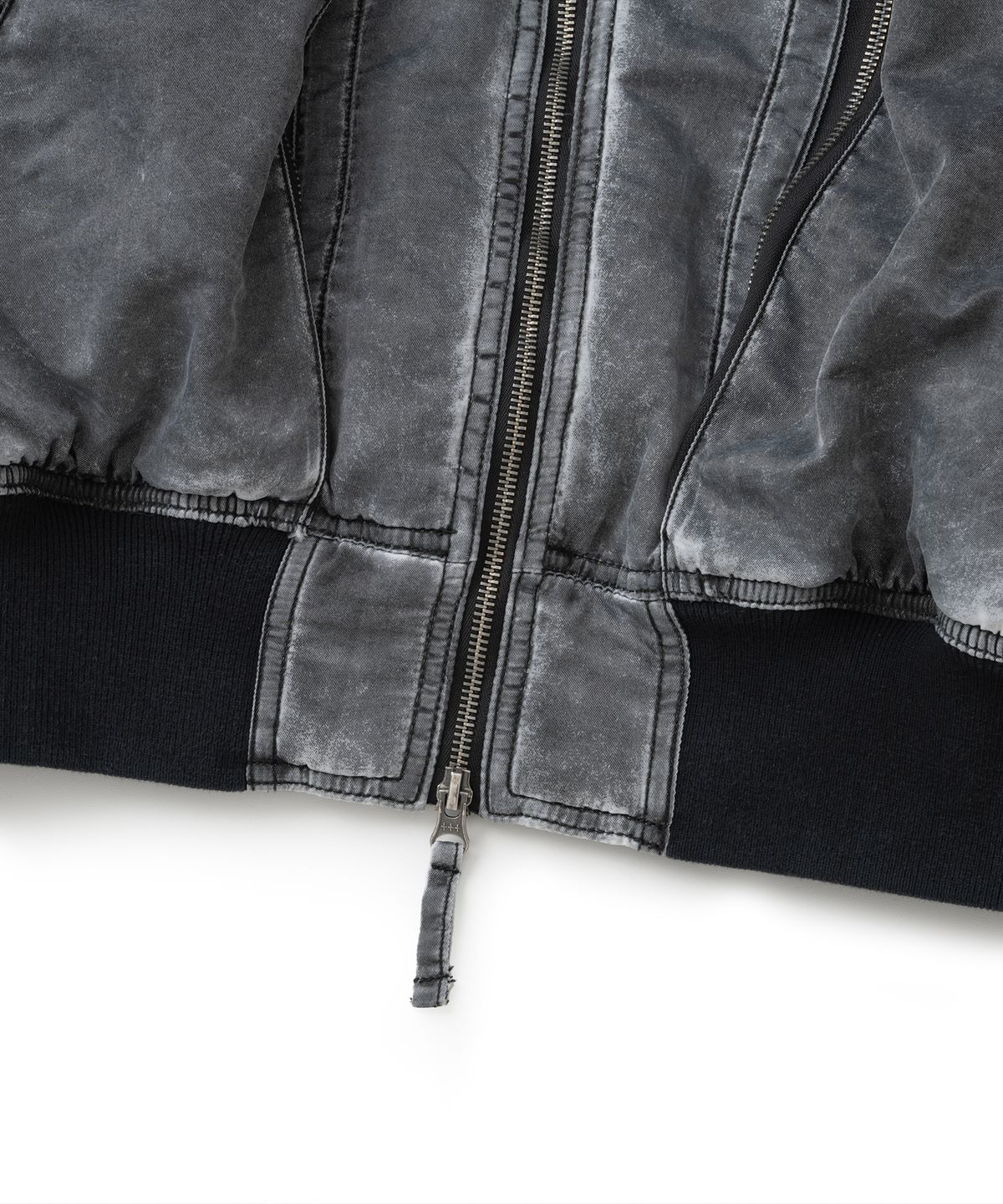 낫포너드(NOT4NERD) Raw Edge Washed MA-1 Jacket - Black