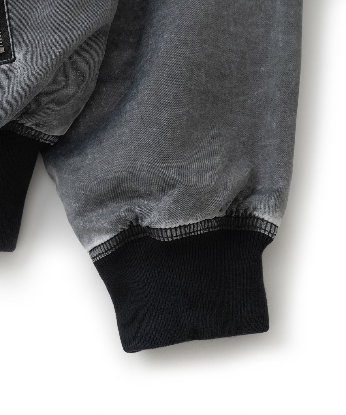 낫포너드(NOT4NERD) Raw Edge Washed MA-1 Jacket - Black