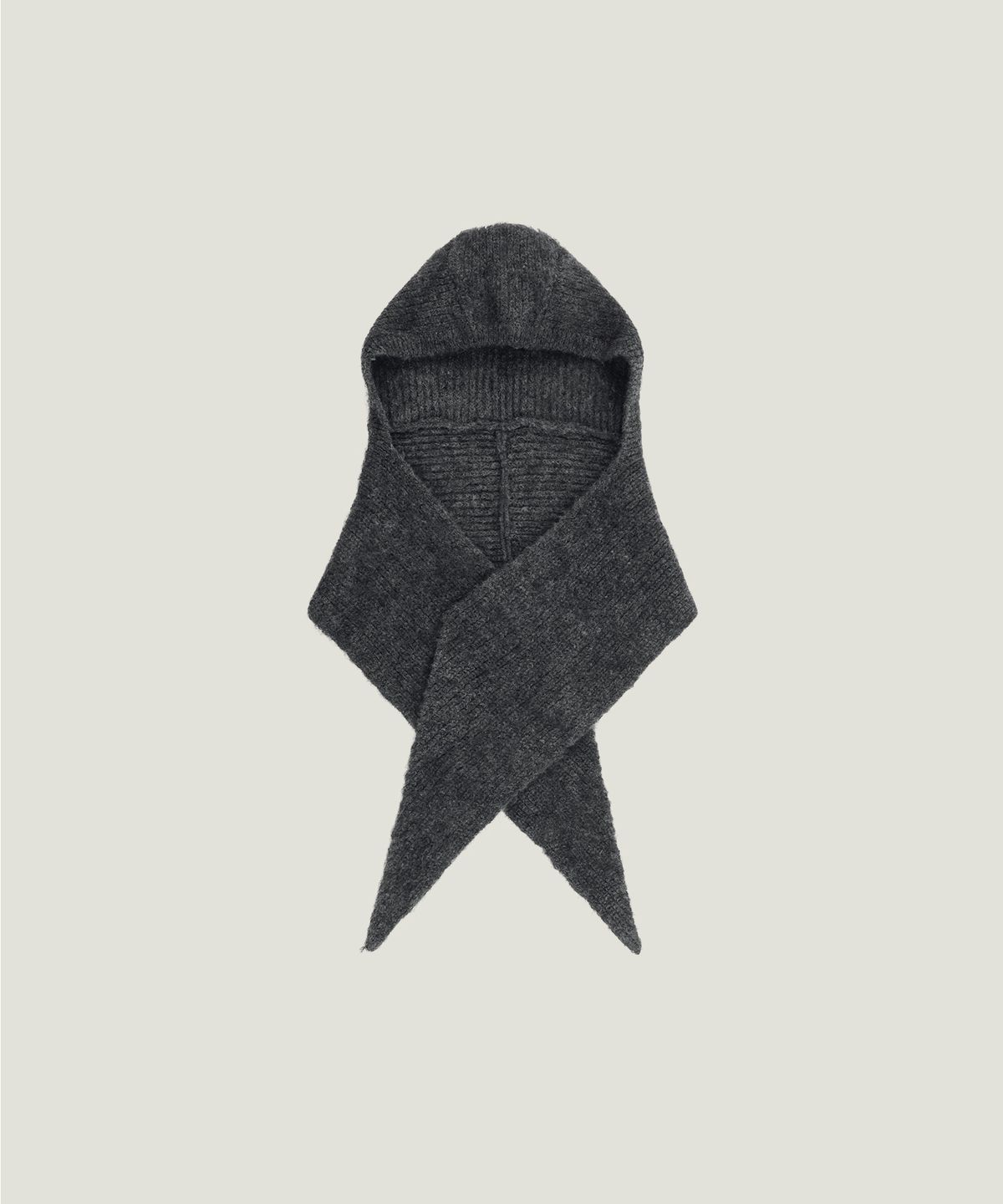 무쿠앤에보니(MUCU AND EBONY) Wool Hoodie Balaclava _ Charcoal