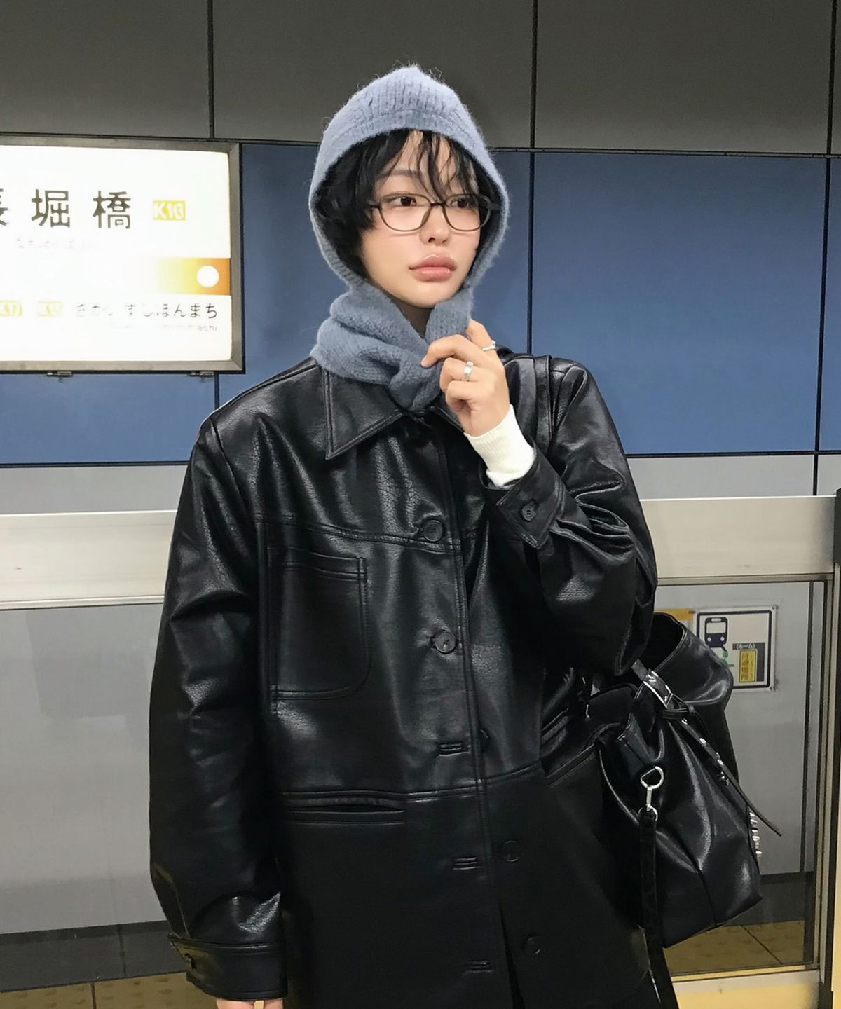 무쿠앤에보니(MUCU AND EBONY) Wool Hoodie Balaclava _ Forest Blue