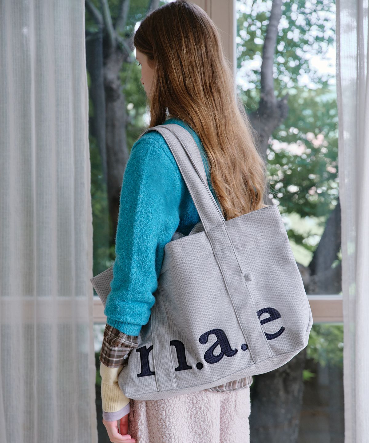 무쿠앤에보니(MUCU AND EBONY) m.a.e 2way Logo Bag (Soft ver.) _ Light Grey