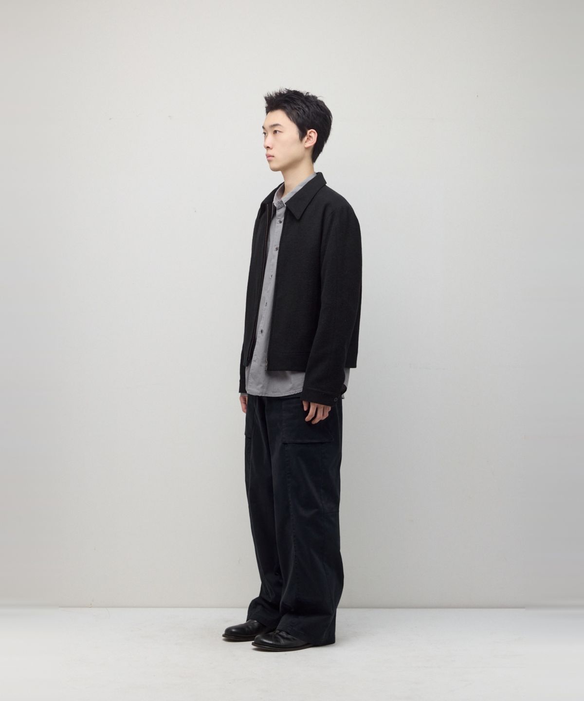 해칭룸(HATCHINGROOM) Drizzler Jacket Gauze Wool Black