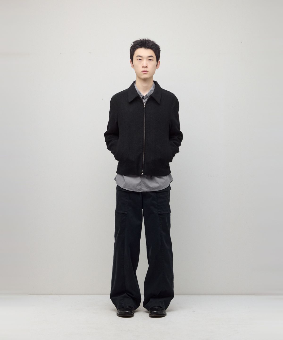해칭룸(HATCHINGROOM) Drizzler Jacket Gauze Wool Black