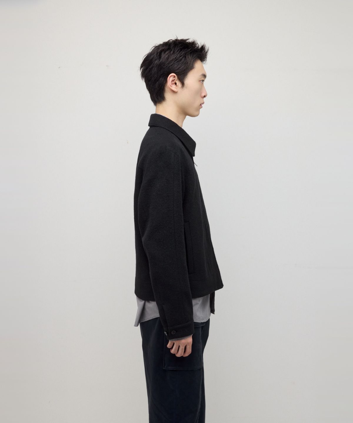 해칭룸(HATCHINGROOM) Drizzler Jacket Gauze Wool Black