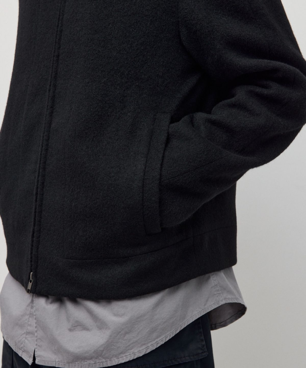해칭룸(HATCHINGROOM) Drizzler Jacket Gauze Wool Black