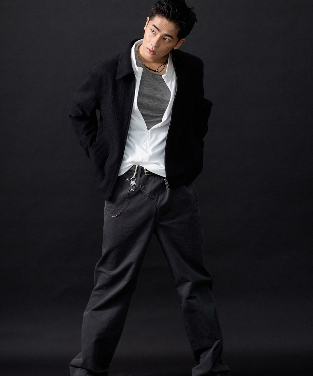 해칭룸(HATCHINGROOM) Drizzler Jacket Gauze Wool Black