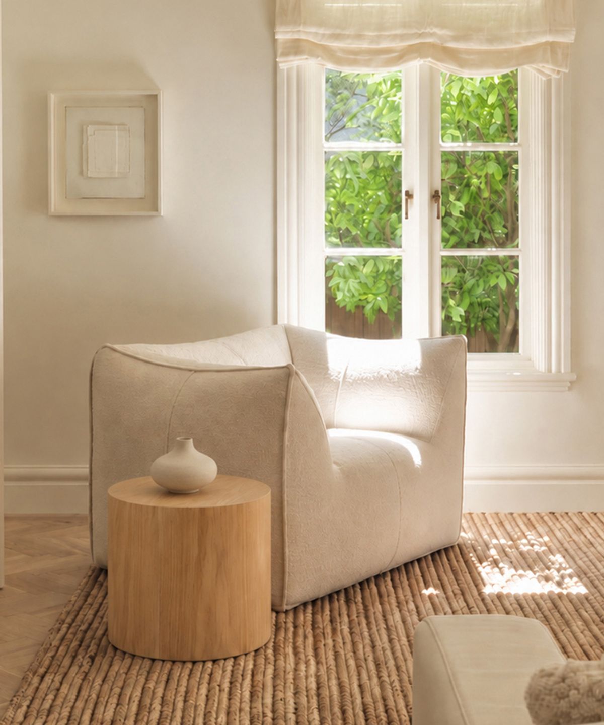 커넥토리얼(CONNECTORIAL) 페이즈 무늬목 디자인 사이드 테이블 / 화이트 오크