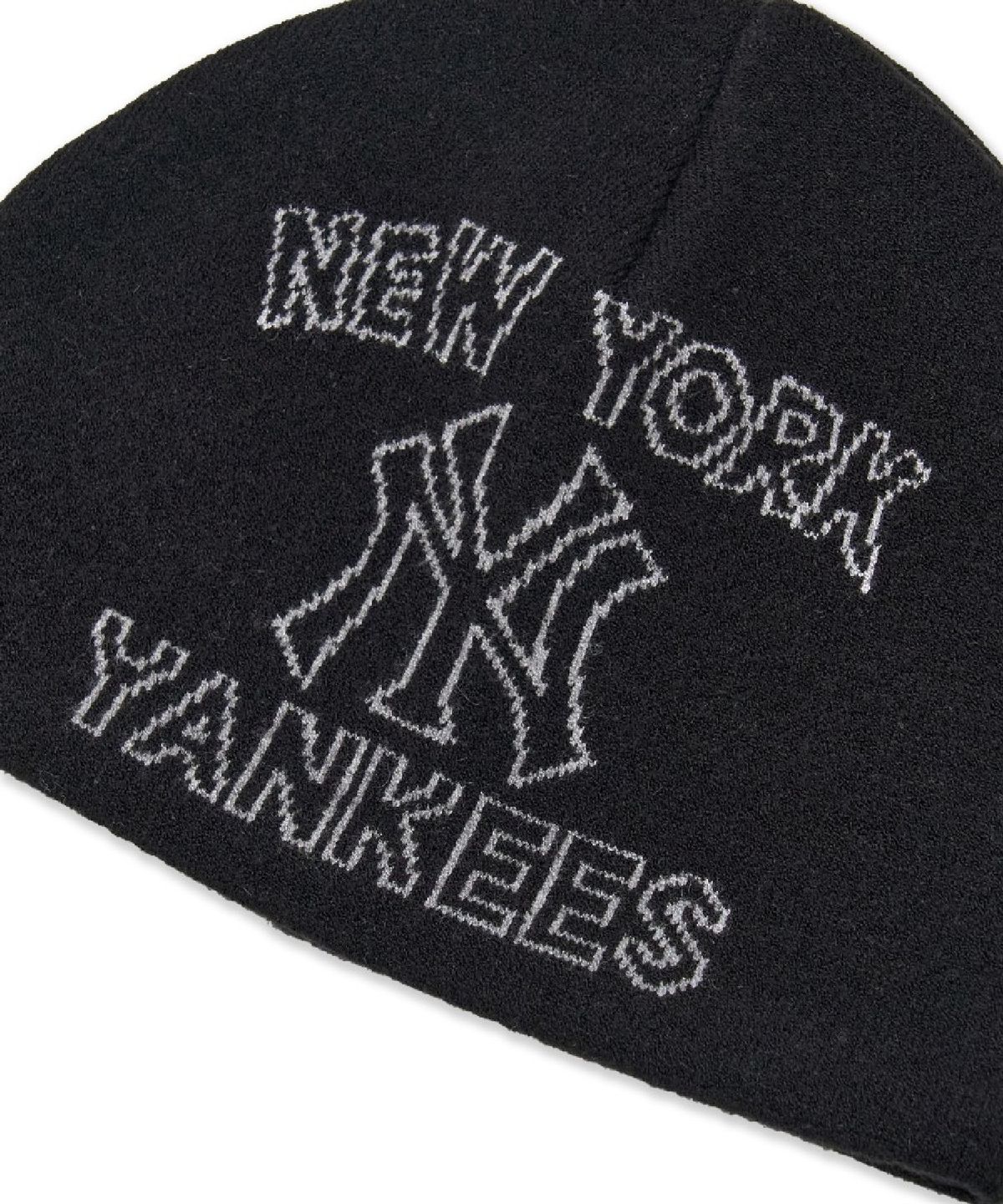 엠엘비(MLB) 고프코어 레터링 노 커프스 비니 NY (Black)