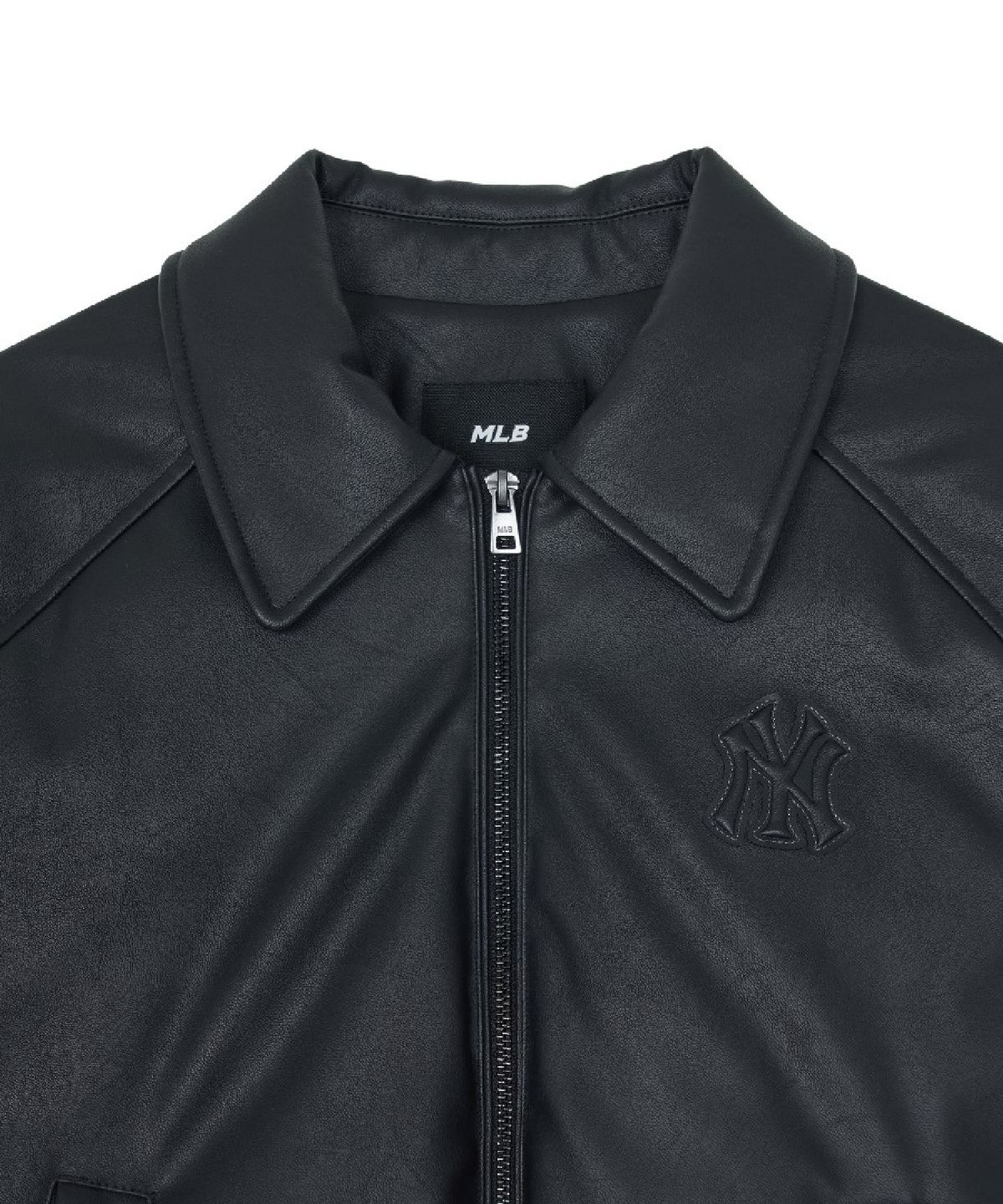엠엘비(MLB) 여성 빈티지 페이크 레더 크롭패딩 NY (Black)