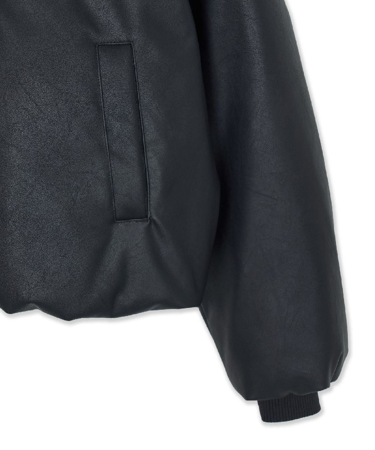 엠엘비(MLB) 여성 빈티지 페이크 레더 크롭패딩 NY (Black)