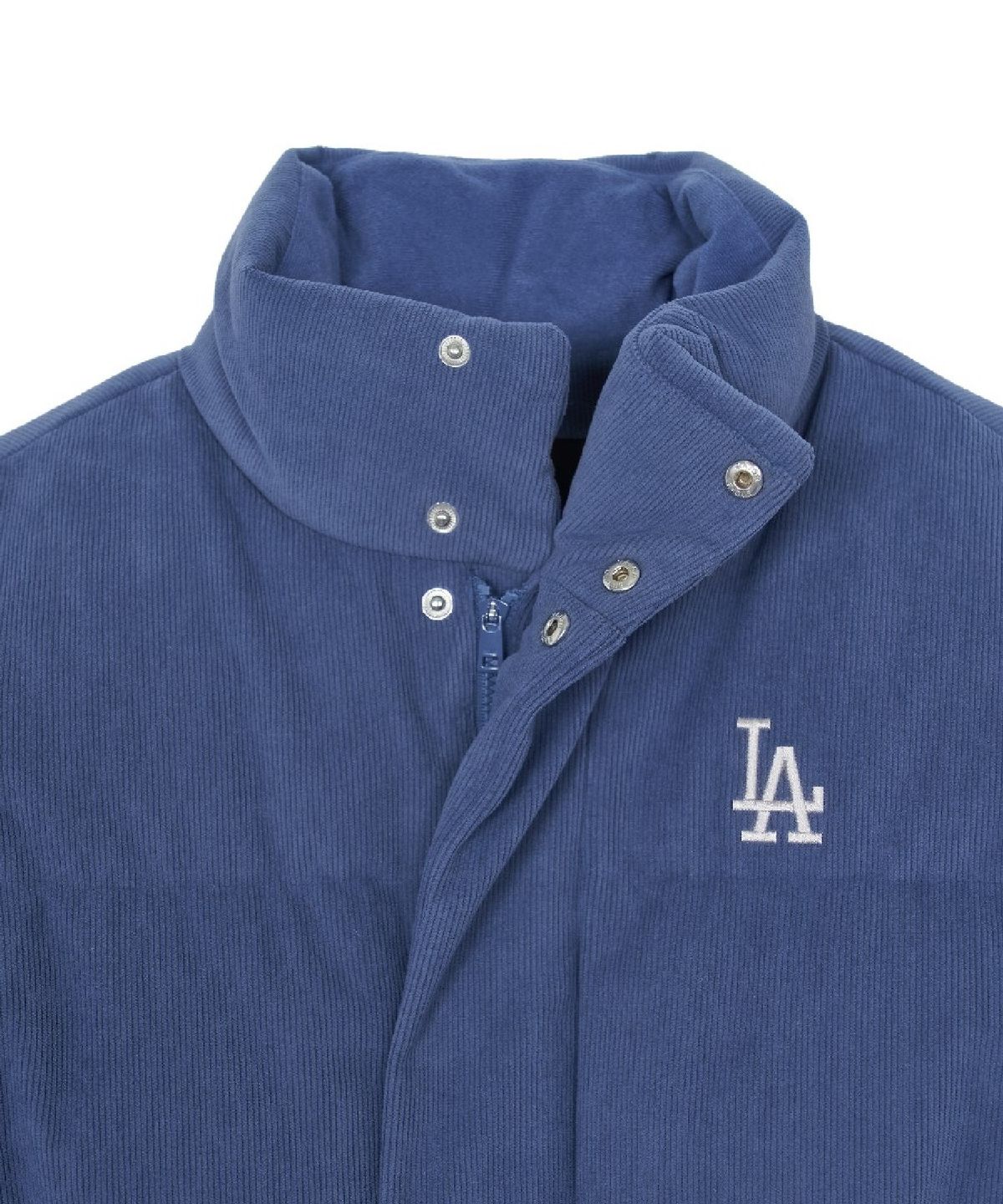 엠엘비(MLB) 여성 코듀로이 크롭패딩 LA (Indigo)