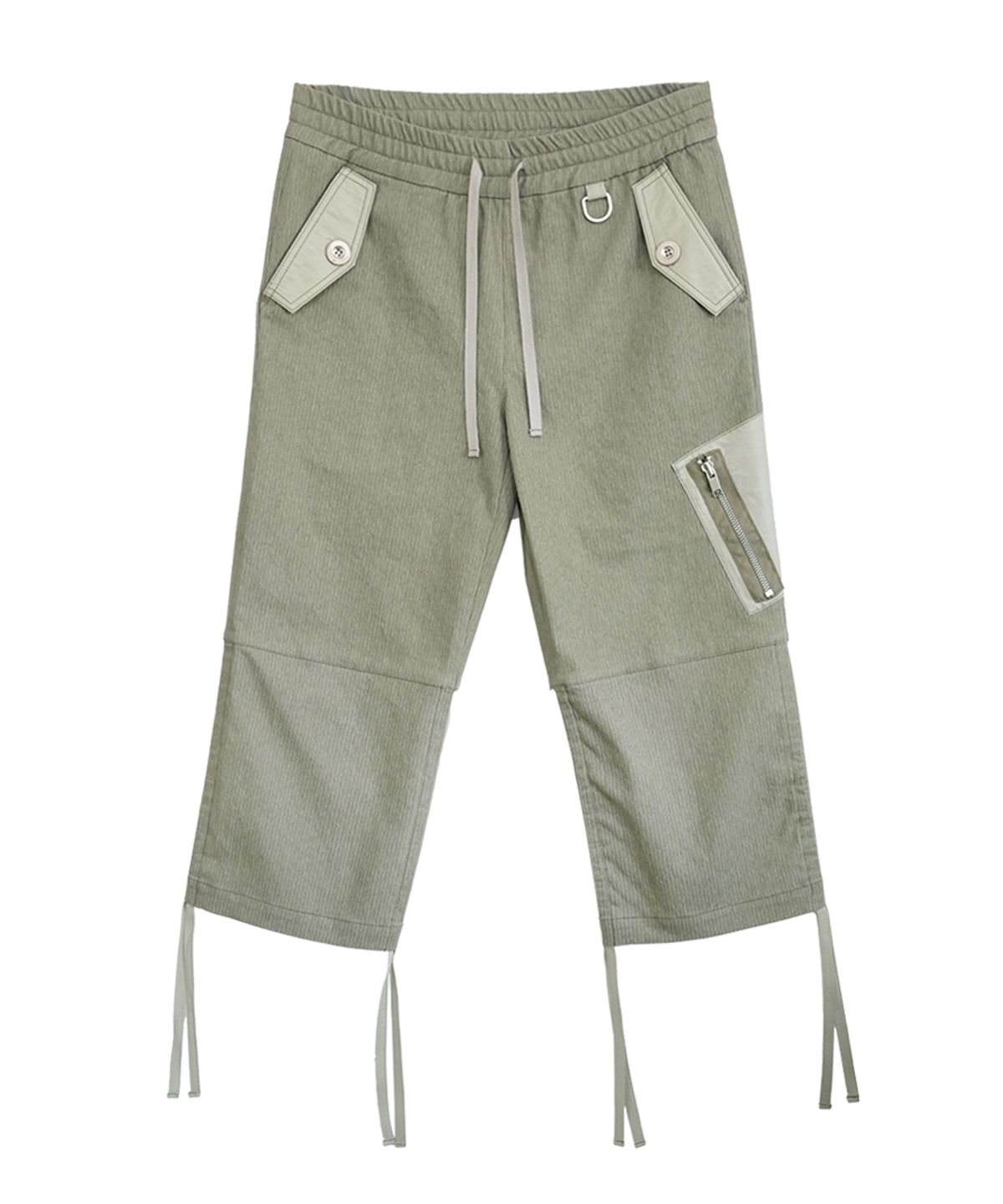 솜속(SOMSOC) DAZE MIXED DENIM CAPRI PANTS_KHAKI