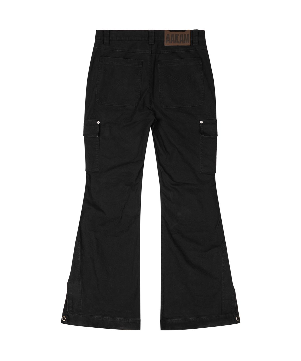 아캄(AAKAM) Washed Flare Cargo Pants (Black)
