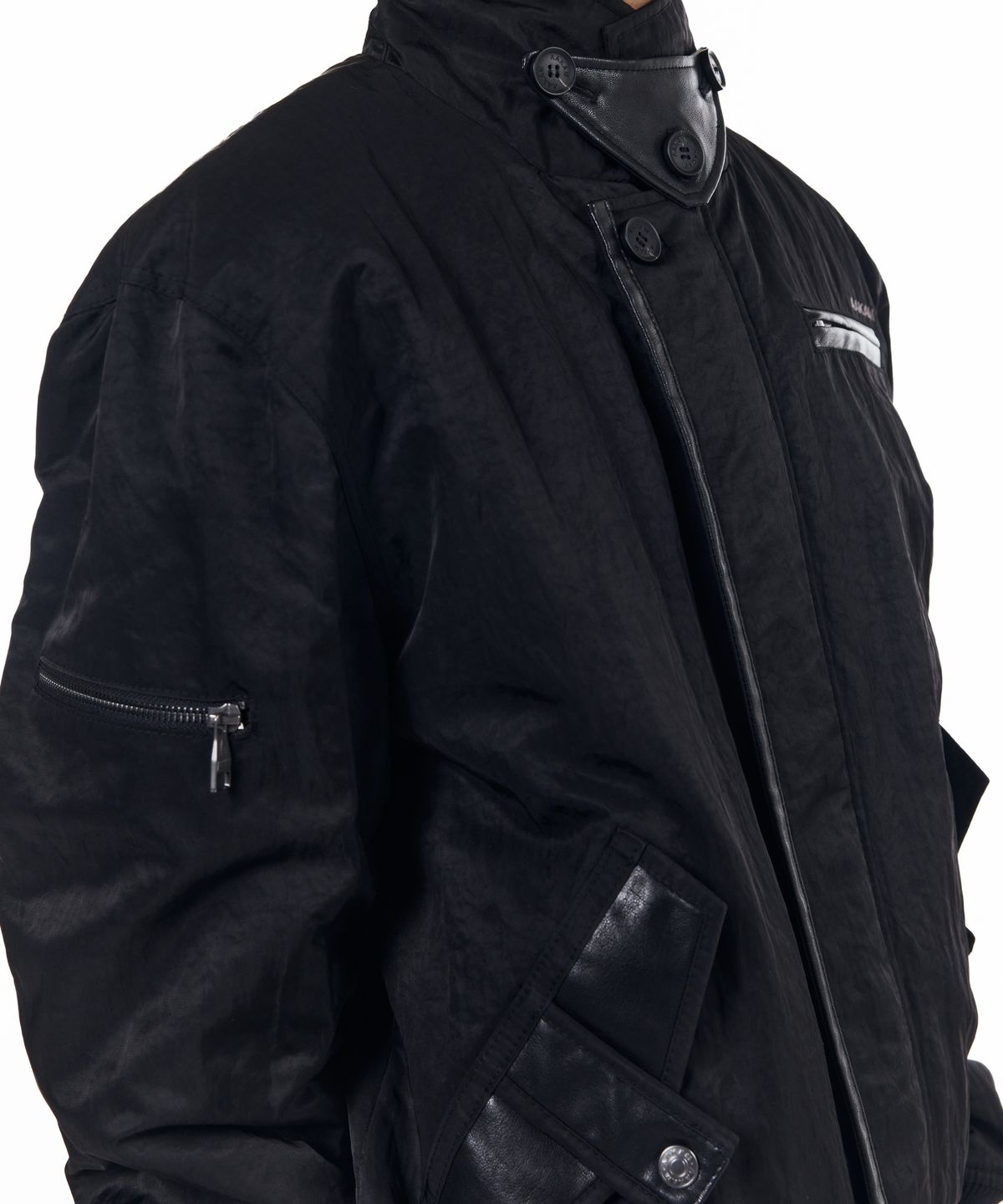 아캄(AAKAM) Tactical Leather Patch Jacket (Black)