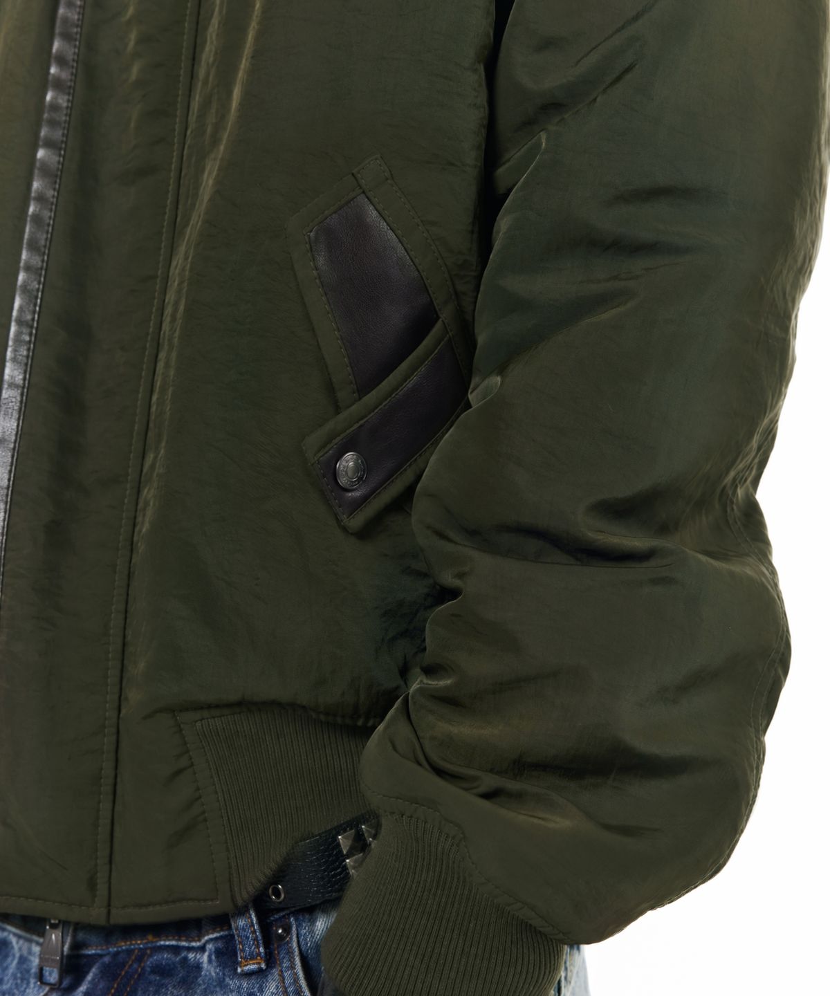 아캄(AAKAM) Tactical Leather Patch Jacket (Khaki)