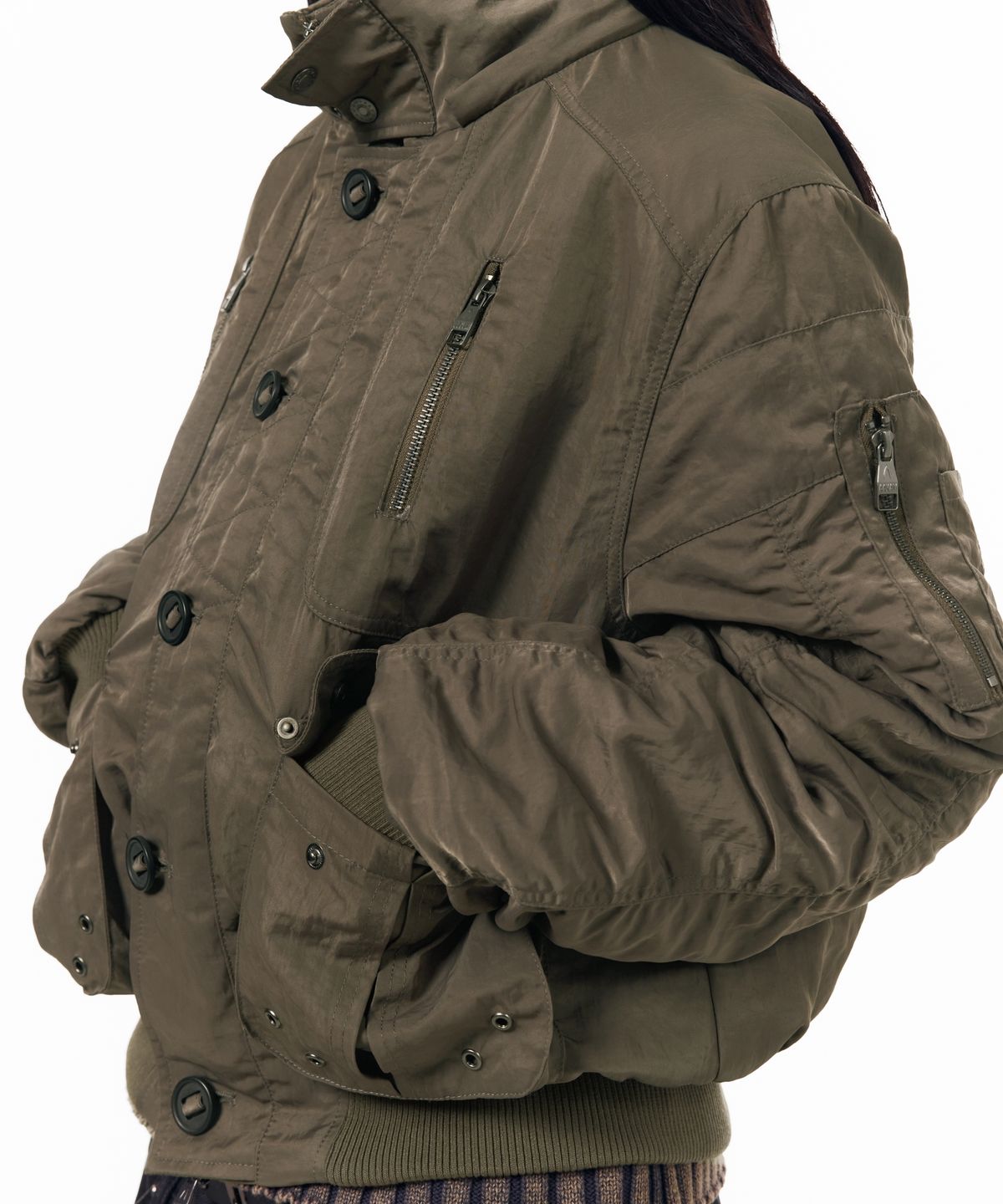 아캄(AAKAM) N2B Shirring Fur Jacket (Taupe)