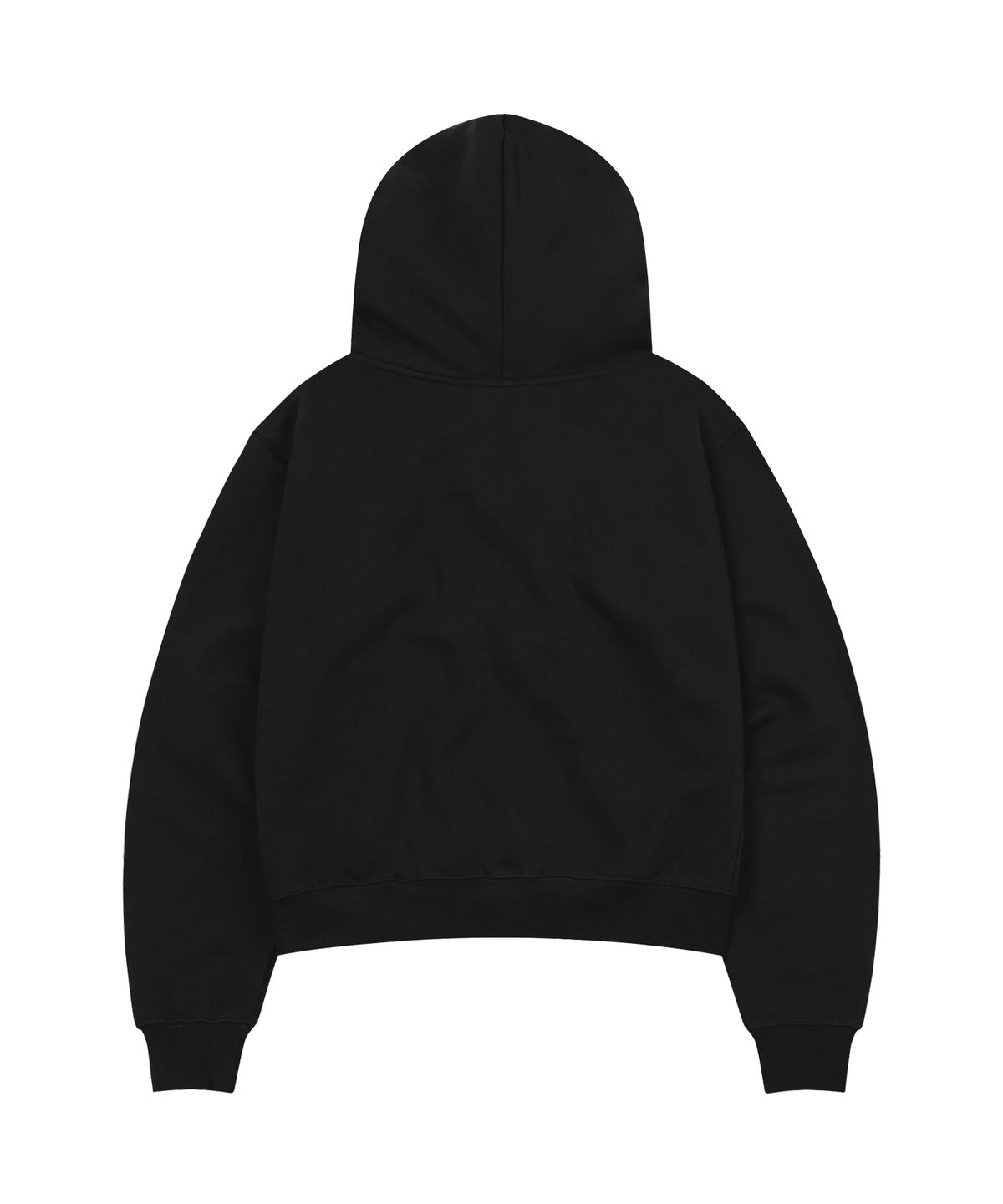 에스이에스티(S'EST) Crop Eyelet Cut-Out Hoodie Zip Up Black