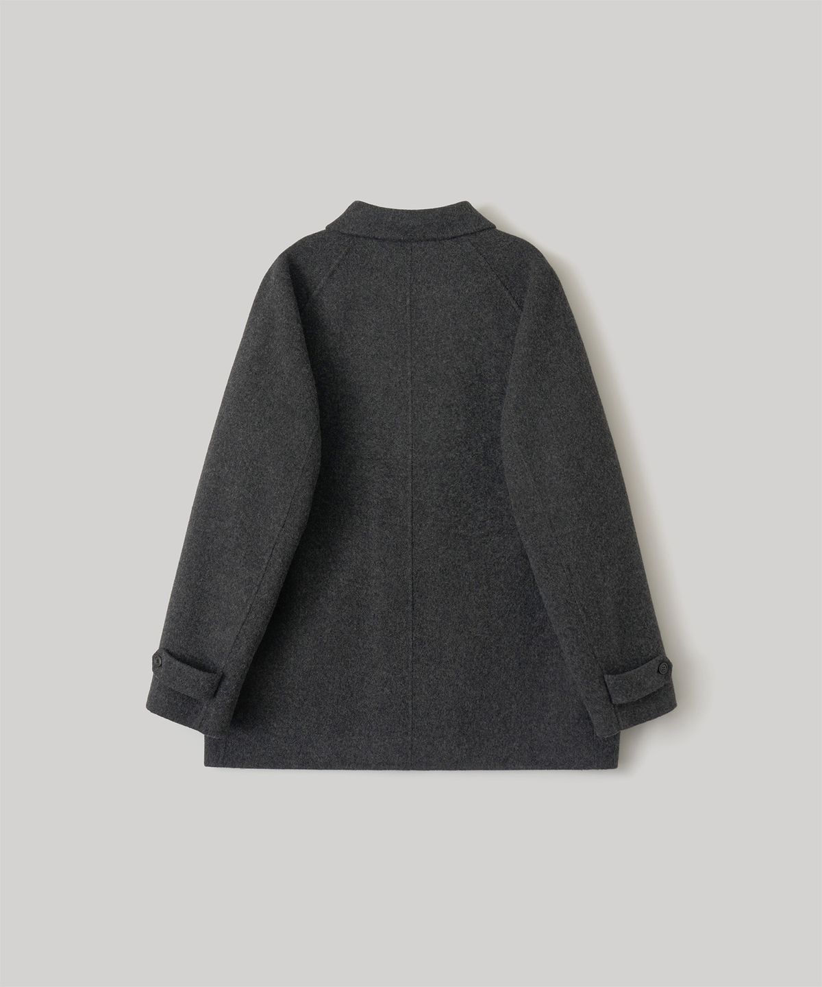 어나더 오피스(ANOTHER OFFICE) Voyager Handmade Half Balmacaan Coat (Heather Charcoal)