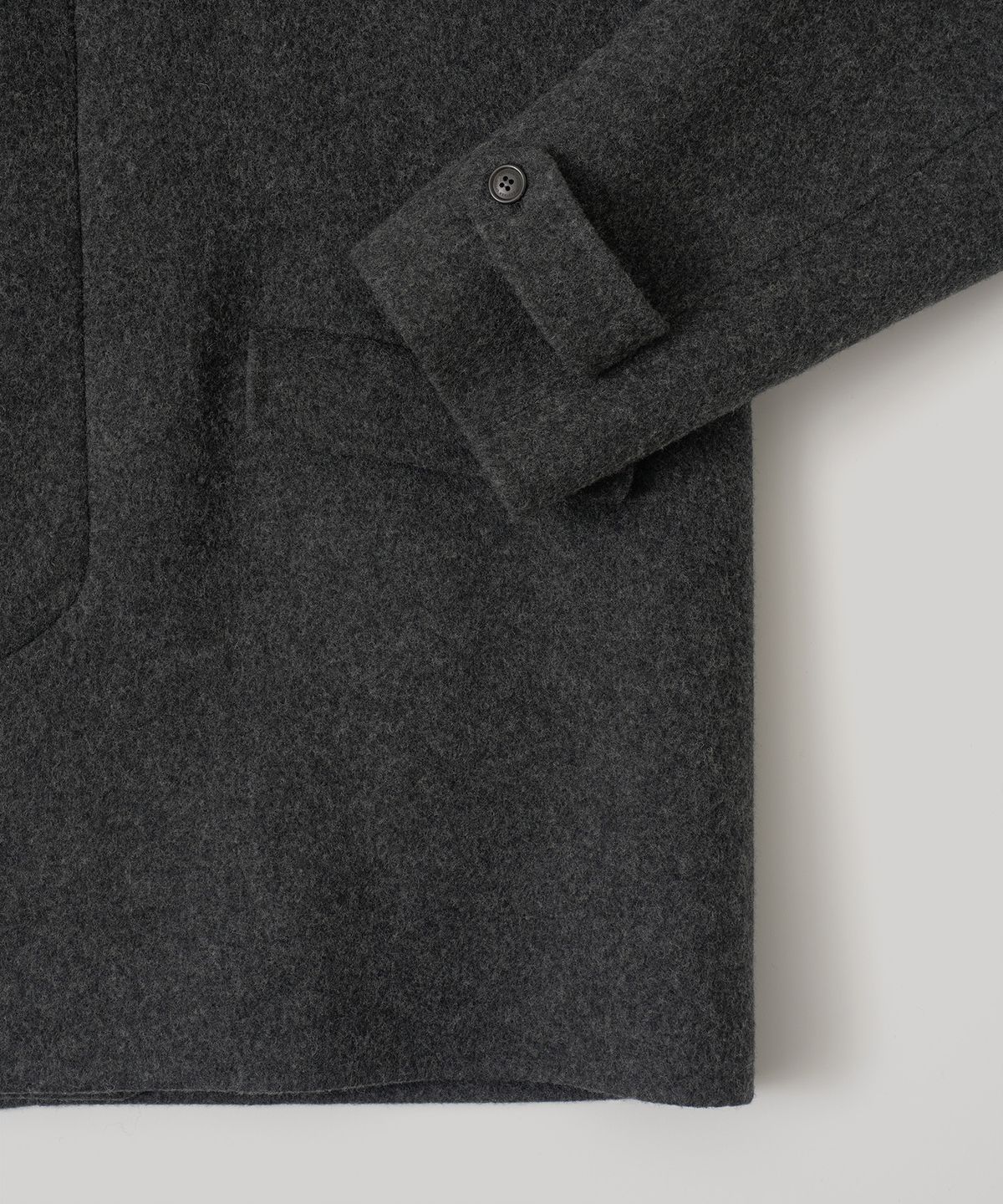 어나더 오피스(ANOTHER OFFICE) Voyager Handmade Half Balmacaan Coat (Heather Charcoal)